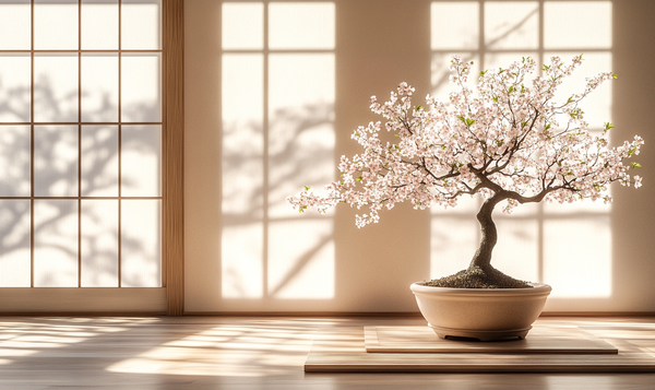 Fernöstliche Stimmung Mit einem Kirschbaum Bonsai